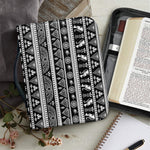 Black And White Egypt Pattern Print Leather Bible Cover