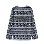 Black And White Egypt Pattern Print Long Sleeve Short Coat