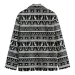 Black And White Egypt Pattern Print Men's Blazer