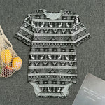 Black And White Egypt Pattern Print Men's Bodysuit