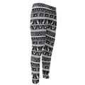 Black And White Egypt Pattern Print Men's Compression Pants