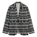 Black And White Egypt Pattern Print Men's Cotton Blazer