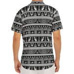 Black And White Egypt Pattern Print Men's Deep V-Neck Shirt