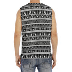 Black And White Egypt Pattern Print Men's Fitness Tank Top