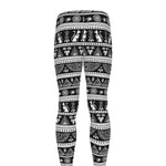 Black And White Egypt Pattern Print Men's leggings