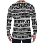 Black And White Egypt Pattern Print Men's Long Sleeve T-Shirt