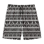 Black And White Egypt Pattern Print Men's Swim Trunks