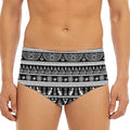 Black And White Egypt Pattern Print Men's Triangle Swim Briefs
