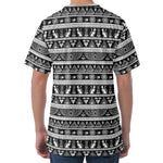 Black And White Egypt Pattern Print Men's Velvet T-Shirt