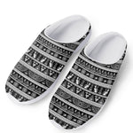 Black And White Egypt Pattern Print Mesh Casual Shoes