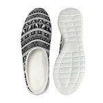 Black And White Egypt Pattern Print Mesh Casual Shoes