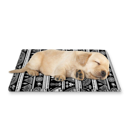 Black And White Egypt Pattern Print Pet Cooling Mat Cover