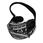Black And White Egypt Pattern Print Pet Sling Carrier