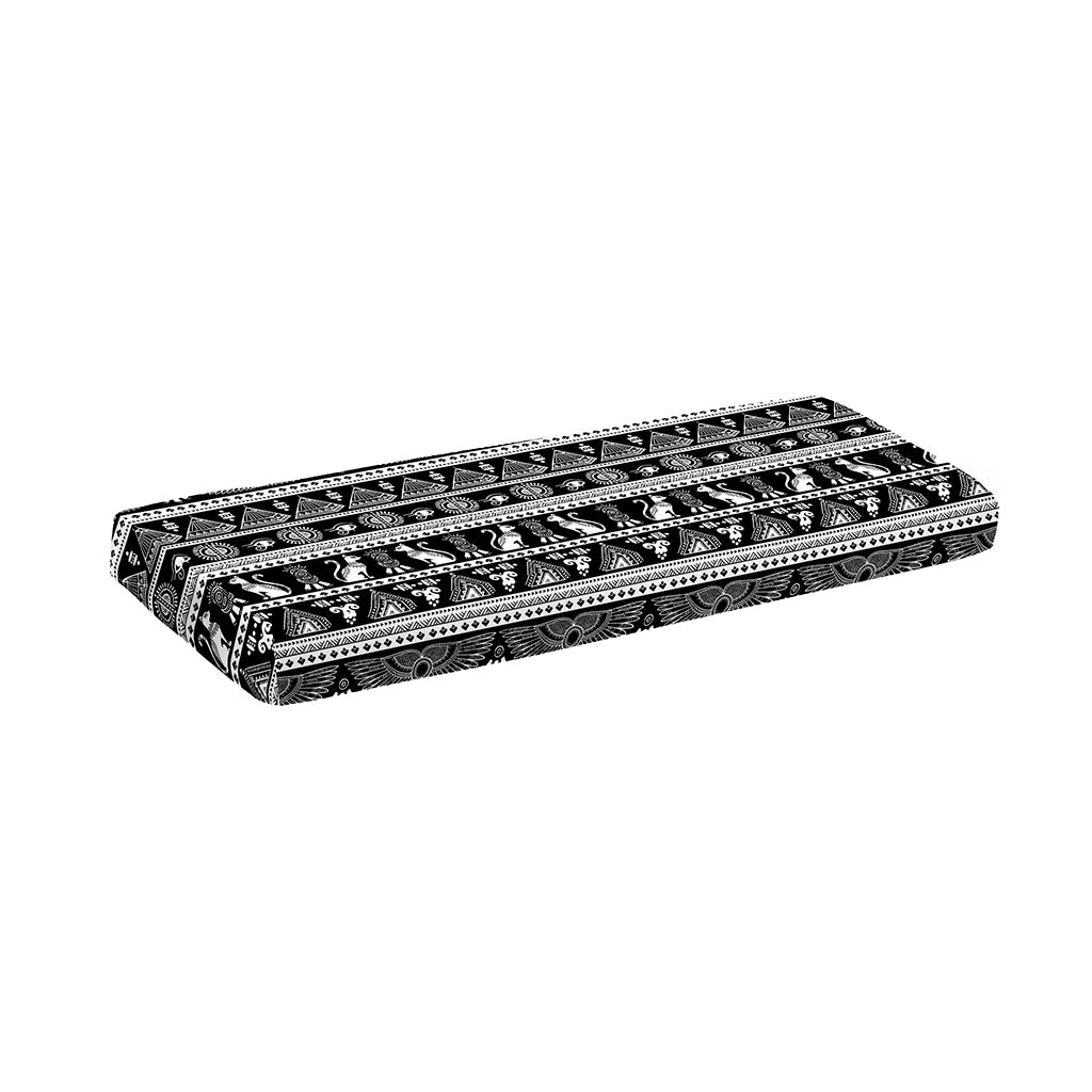 Black And White Egypt Pattern Print Piano Keyboard Cover