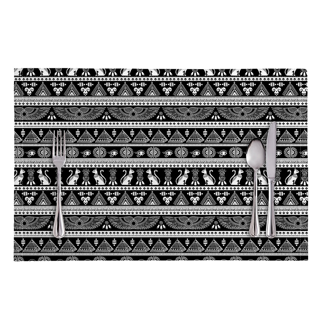 Black And White Egypt Pattern Print Placemat