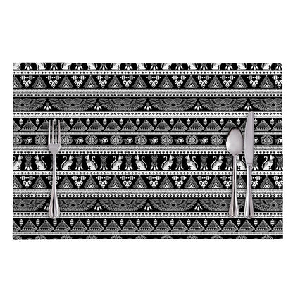 Black And White Egypt Pattern Print Placemat