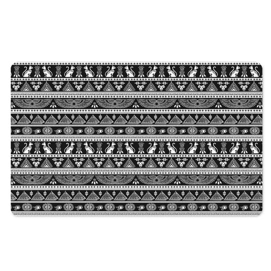 Black And White Egypt Pattern Print Polyester Doormat