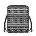 Black And White Egypt Pattern Print Rectangular Crossbody Bag
