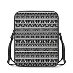 Black And White Egypt Pattern Print Rectangular Crossbody Bag