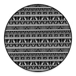Black And White Egypt Pattern Print Round Floor Mat