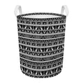 Black And White Egypt Pattern Print Round Laundry Basket