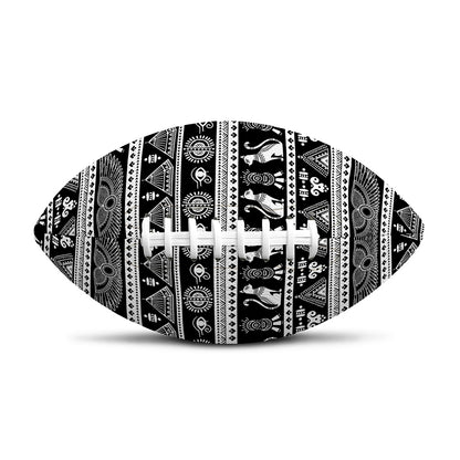 Black And White Egypt Pattern Print Rugby Ball