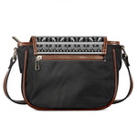 Black And White Egypt Pattern Print Saddle Bag