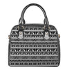 Black And White Egypt Pattern Print Shoulder Handbag