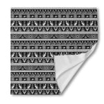 Black And White Egypt Pattern Print Silk Bandana