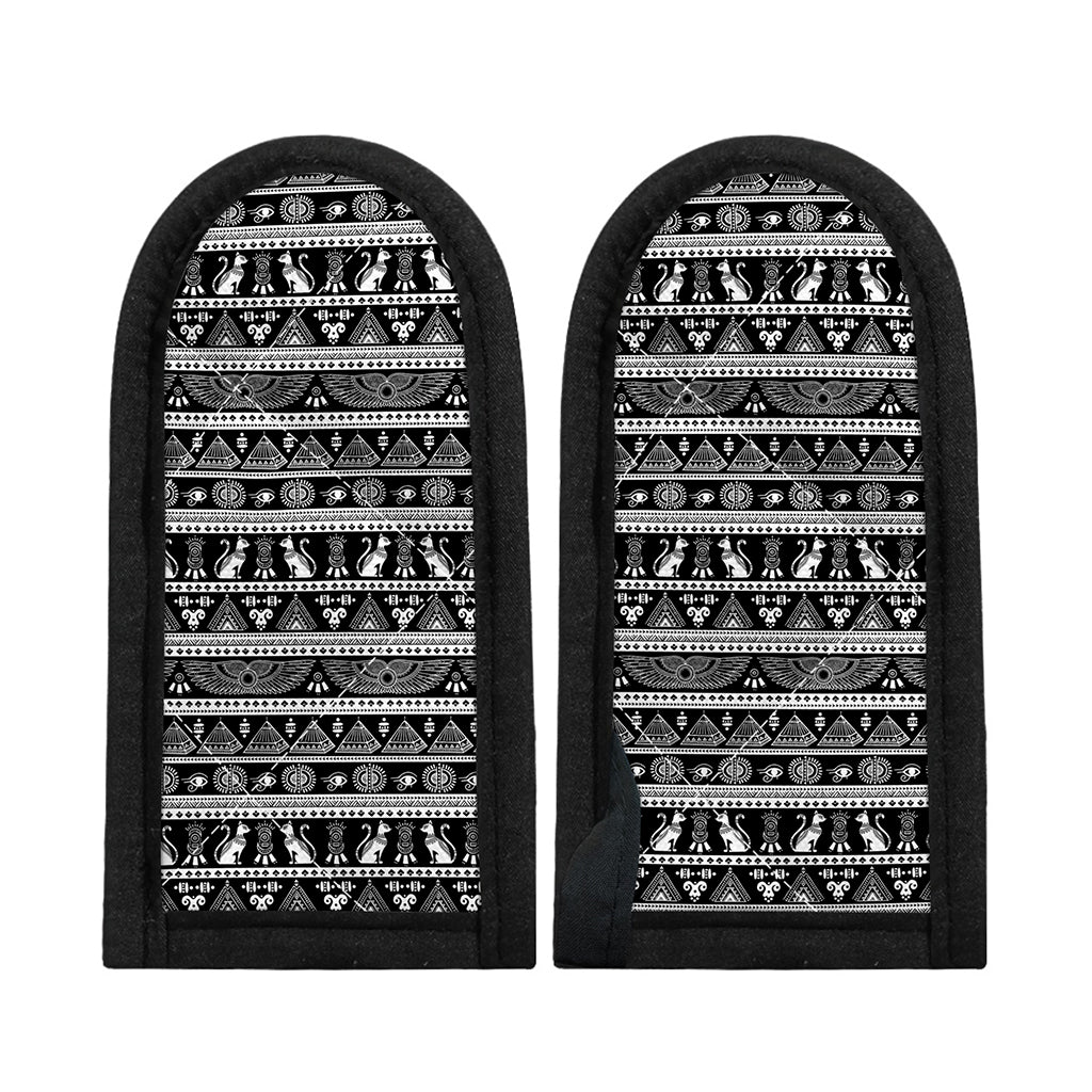 Black And White Egypt Pattern Print Skillet Handle Cover