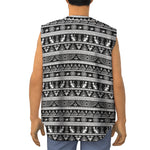 Black And White Egypt Pattern Print Sleeveless Baseball Jersey
