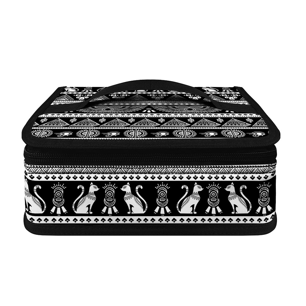 Black And White Egypt Pattern Print Small Lunch Bag