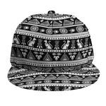 Black And White Egypt Pattern Print Snapback Cap
