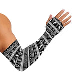Black And White Egypt Pattern Print Sun Protection Arm Sleeves