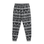 Black And White Egypt Pattern Print Sweatpants
