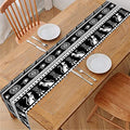 Black And White Egypt Pattern Print Table Runner