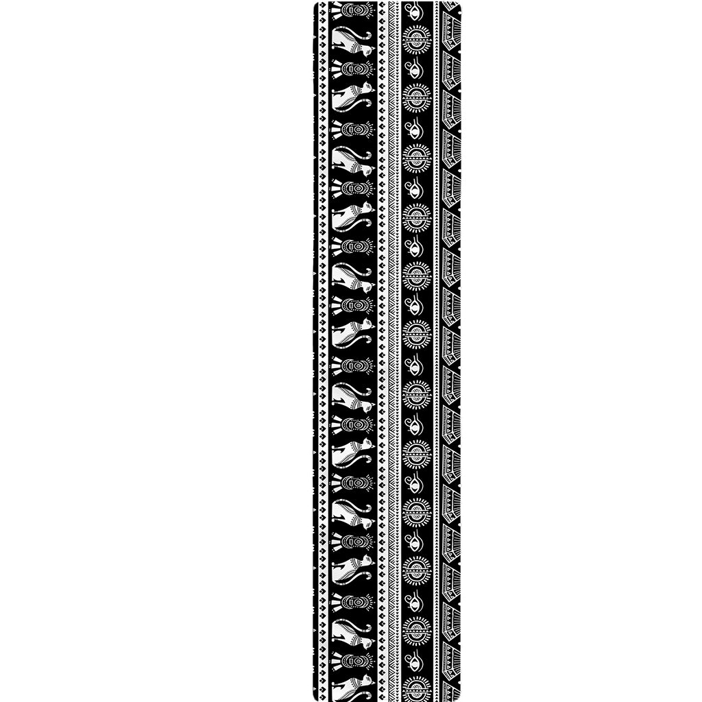 Black And White Egypt Pattern Print Table Runner