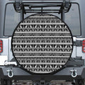 Black And White Egypt Pattern Print Tire Cover