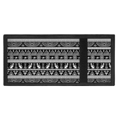 Black And White Egypt Pattern Print Trifold Wallet