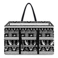 Black And White Egypt Pattern Print Utility Tote Bag