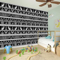 Black And White Egypt Pattern Print Wall Sticker