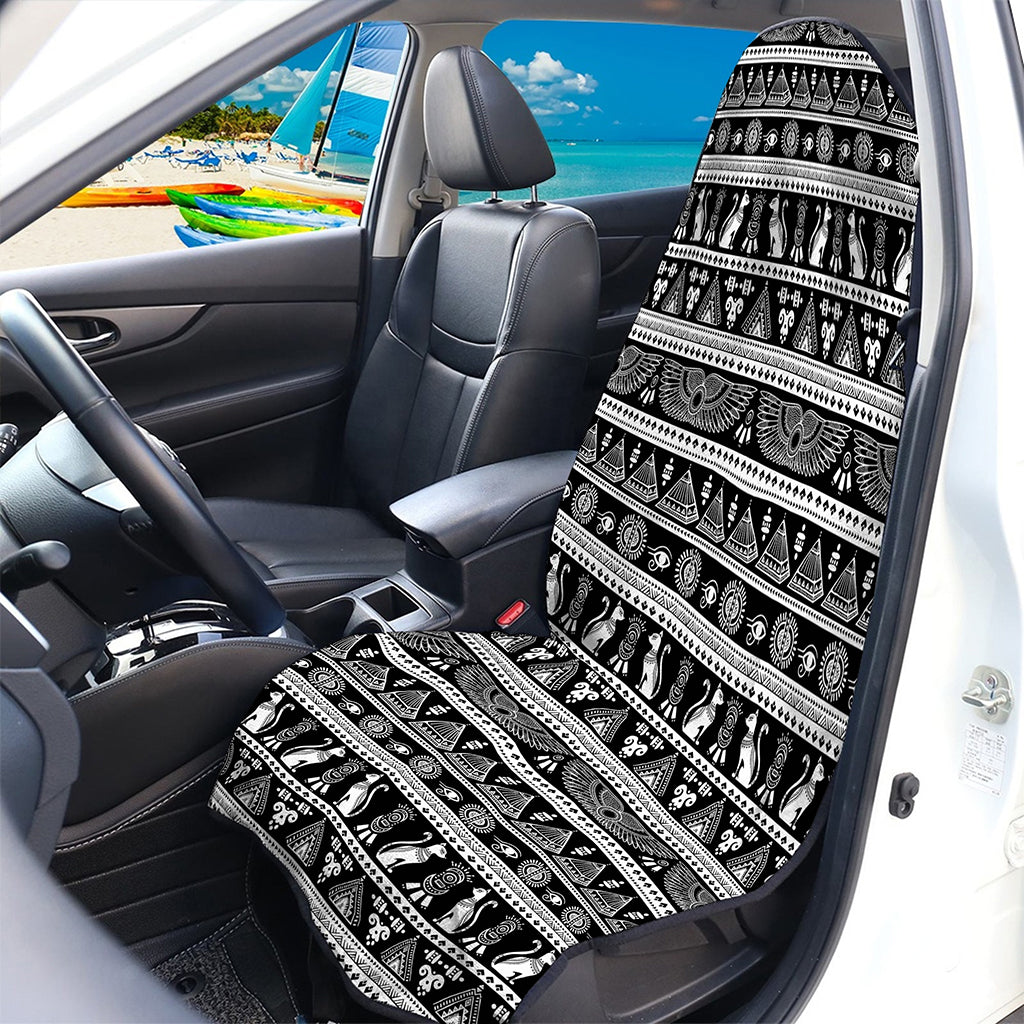 Black And White Egypt Pattern Print Waterproof Car Seat Cover