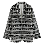 Black And White Egypt Pattern Print Women's Blazer