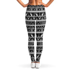 Black And White Egypt Pattern Print Women's Leggings