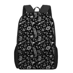 Black And White Egyptian Pattern Print 17 Inch Backpack