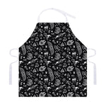 Black And White Egyptian Pattern Print Adjustable Apron