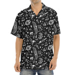 Black And White Egyptian Pattern Print Aloha Shirt