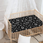 Black And White Egyptian Pattern Print Baby Crib Sheet