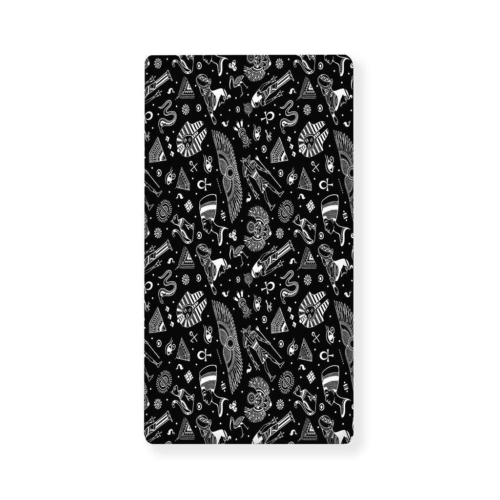 Black And White Egyptian Pattern Print Baby Crib Sheet