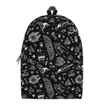 Black And White Egyptian Pattern Print Backpack